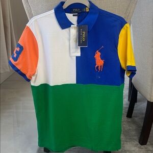 NWT Men’s M Polo Ralph Lauren Color Block Polo Shirt